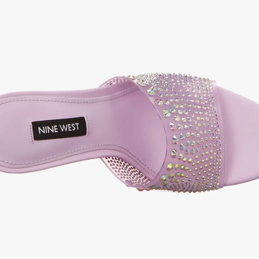 Nine West ZipTip3 Lilac Mule High Heel Sandals  Women’s size 8.5 Brand New - Picture 3 of 8